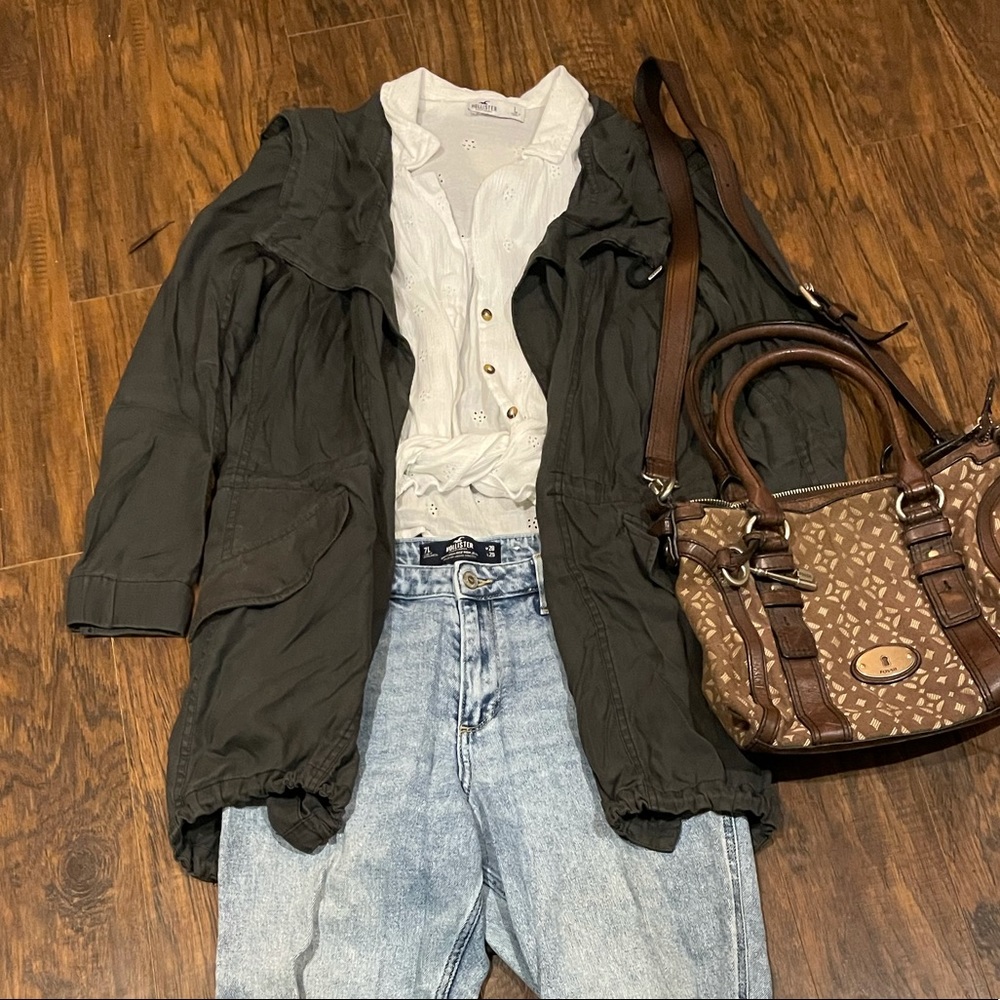 Abercrombie & Fitch grey lightweight parka